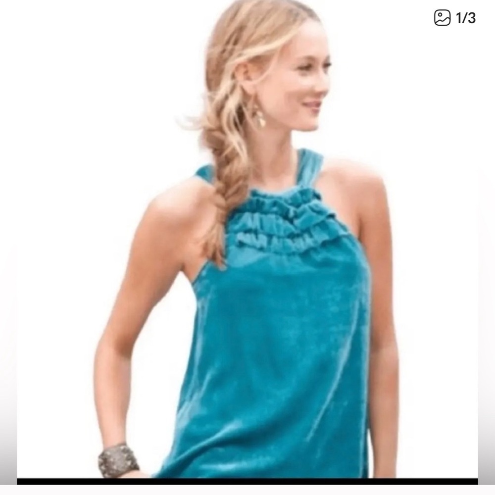 Sundance Nicole Velvet Ruffle Halter‎ Top